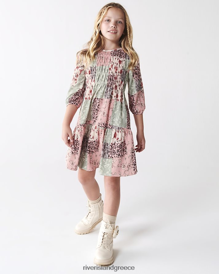 River Island ενδύματα ροζ κορίτσια g συνονθύλευμα φόρεμα B6N8X3249