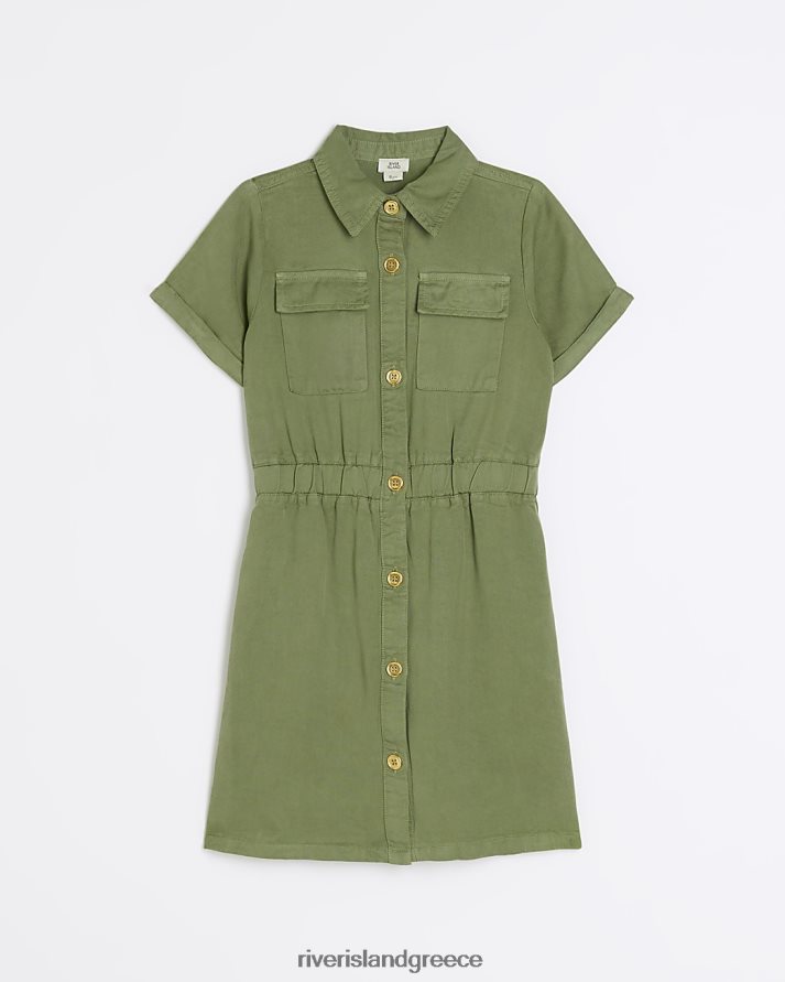 River Island ενδύματα χακί κορίτσια g χρηστικό πουκάμισο φόρεμα B6N8X3390