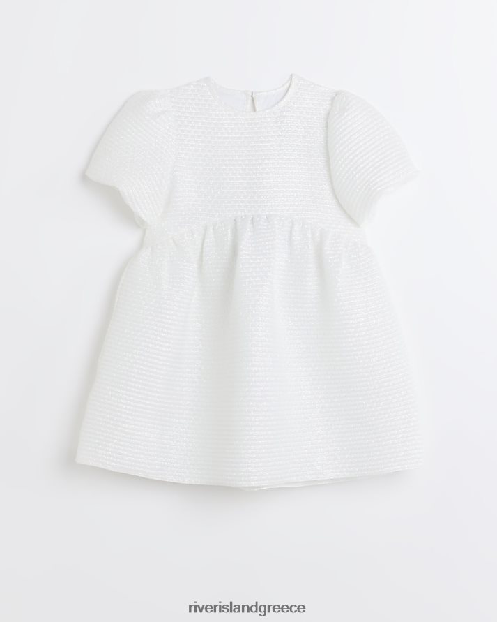 River Island ενδύματα άσπρο κορίτσια g ιριδίζον φόρεμα με φούσκα B6N8X6288