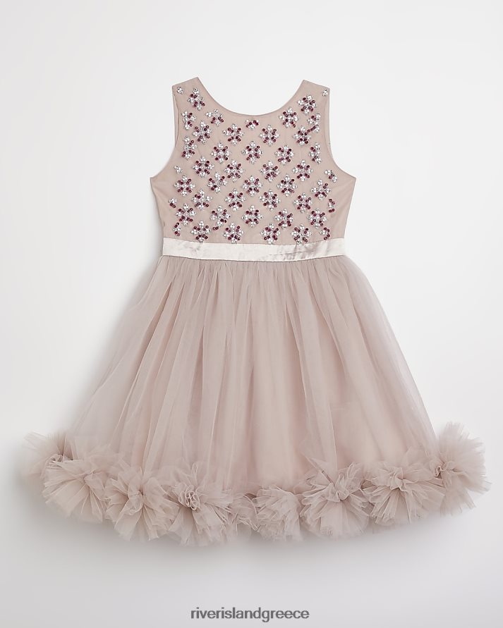 River Island ενδύματα ροζ κορίτσια g διακοσμημένο φόρεμα από τούλι B6N8X6380