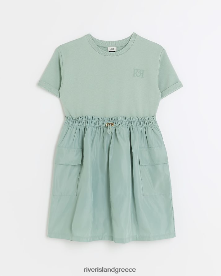 River Island ενδύματα πράσινος κορίτσια φόρεμα από νάιλον t-shirt B6N8X6202