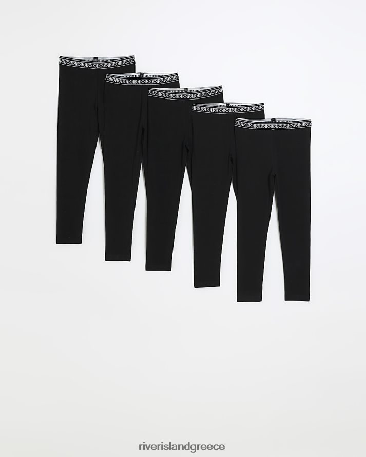 River Island ενδύματα μαύρος κορίτσια g κολάν 5 πακέτο B6N8X6248