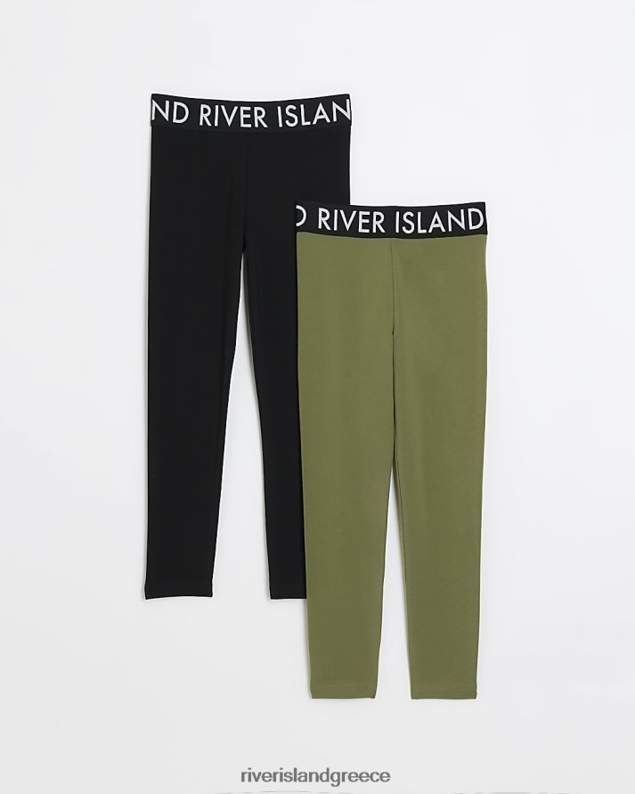 River Island ενδύματα χακί κορίτσια g ri κολάν 2 συσκ B6N8X6183