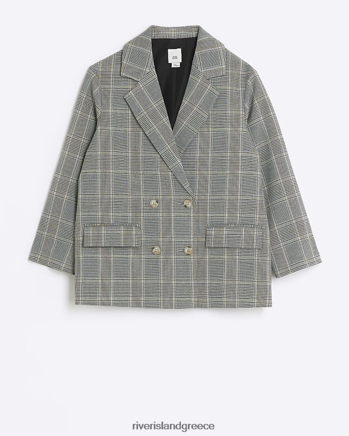 River Island ενδύματα μπεζ κορίτσια ζ check blazer B6N8X6195