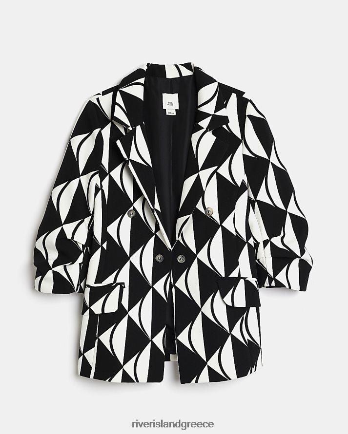 River Island ενδύματα μαύρος κορίτσια g μονόχρωμο σακάκι με μανίκια B6N8X3216