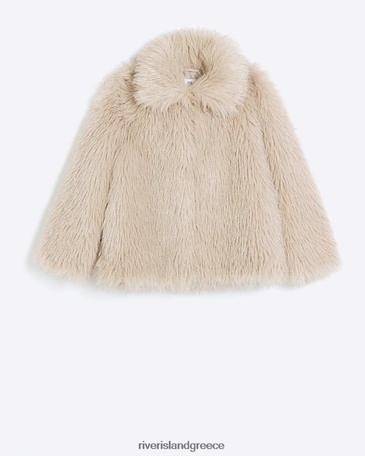 River Island ενδύματα ροζ κορίτσια g παλτό από ψεύτικη γούνα από πούλιες B6N8X6040