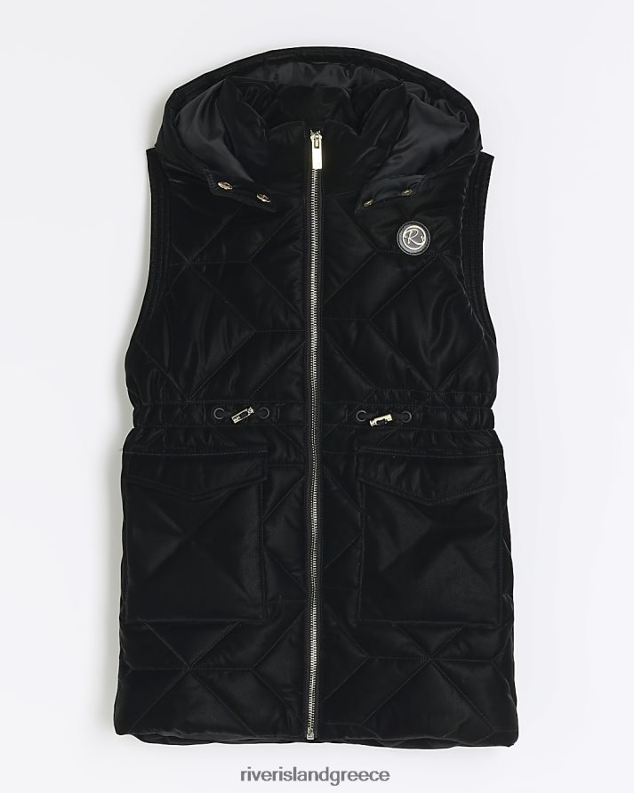 River Island ενδύματα μαύρος κορίτσια g με κουκούλα γιλέκο B6N8X6118
