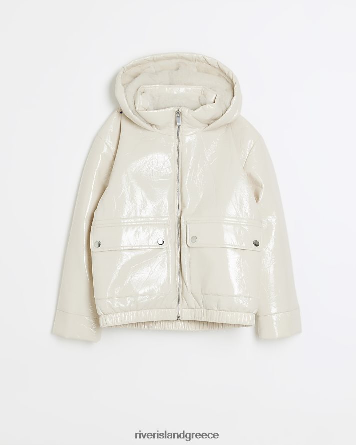 River Island ενδύματα κρέμα κορίτσια g παλτό βροχής με κουκούλα B6N8X6160