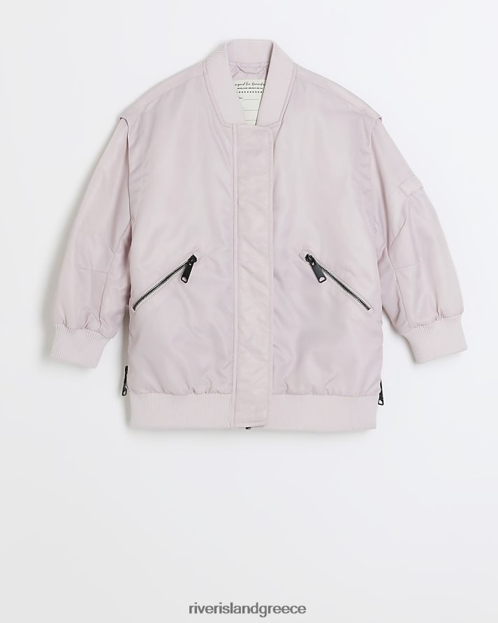 River Island ενδύματα ροζ κορίτσια g νάιλον μπουφάν B6N8X6170
