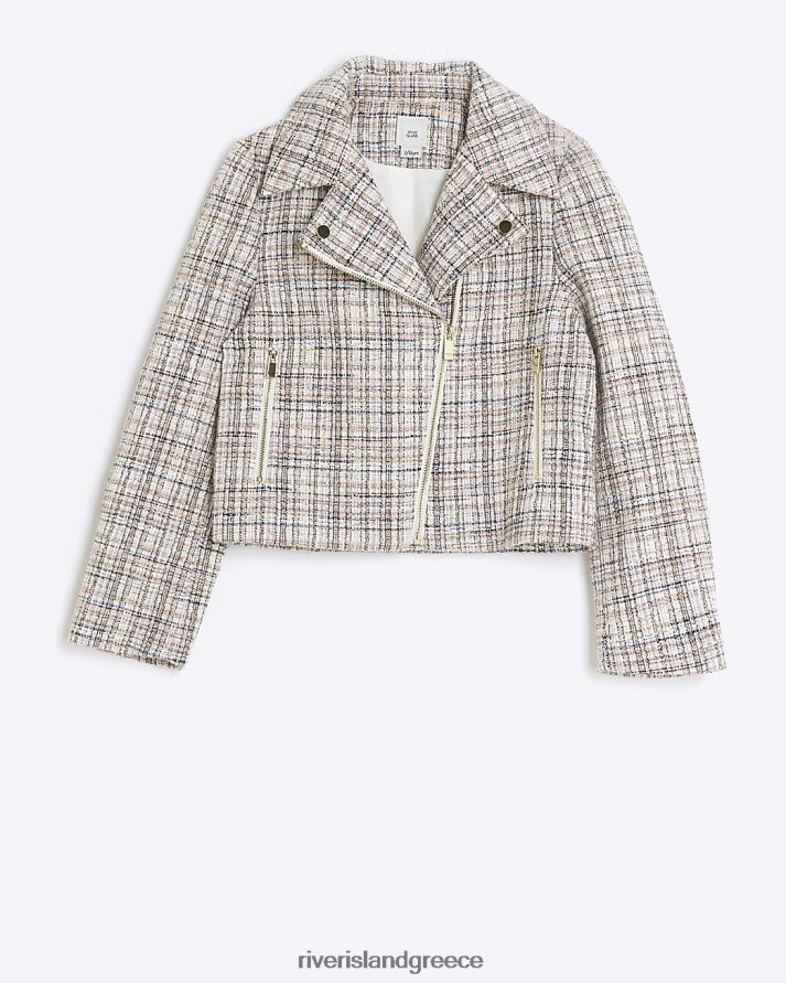 River Island ενδύματα μαύρος κορίτσια g boucle check biker jacket B6N8X6003