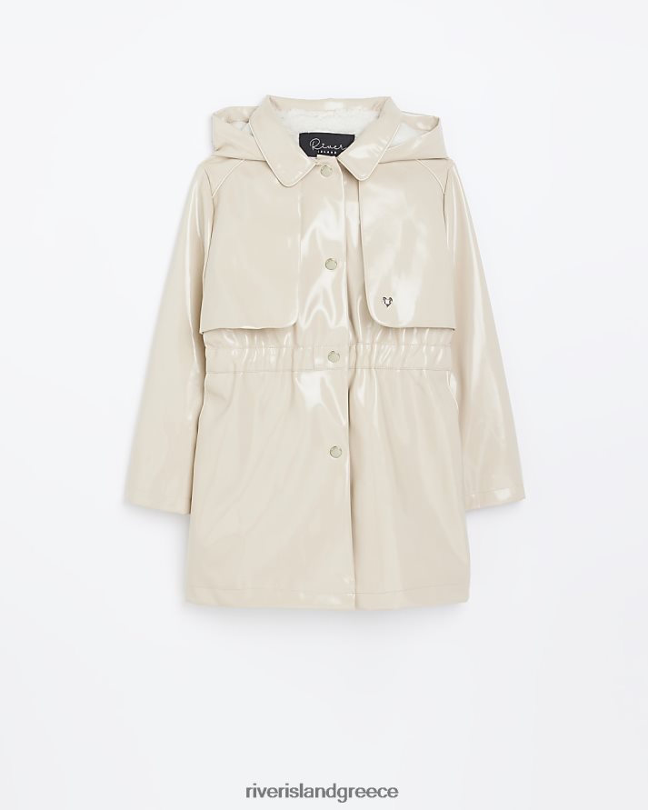 River Island ενδύματα μπεζ κορίτσια g pu καμπαρντίνα με κουκούλα B6N8X6330