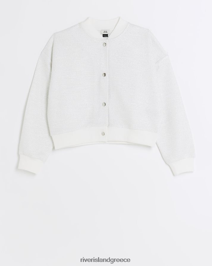 River Island ενδύματα άσπρο κορίτσια g shimmer bomber jacket B6N8X6152