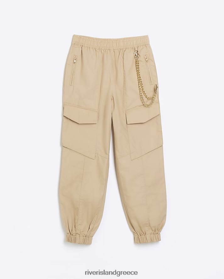 River Island ενδύματα μπεζ κορίτσια ζ τραβήξτε το παντελόνι cargo B6N8X3234