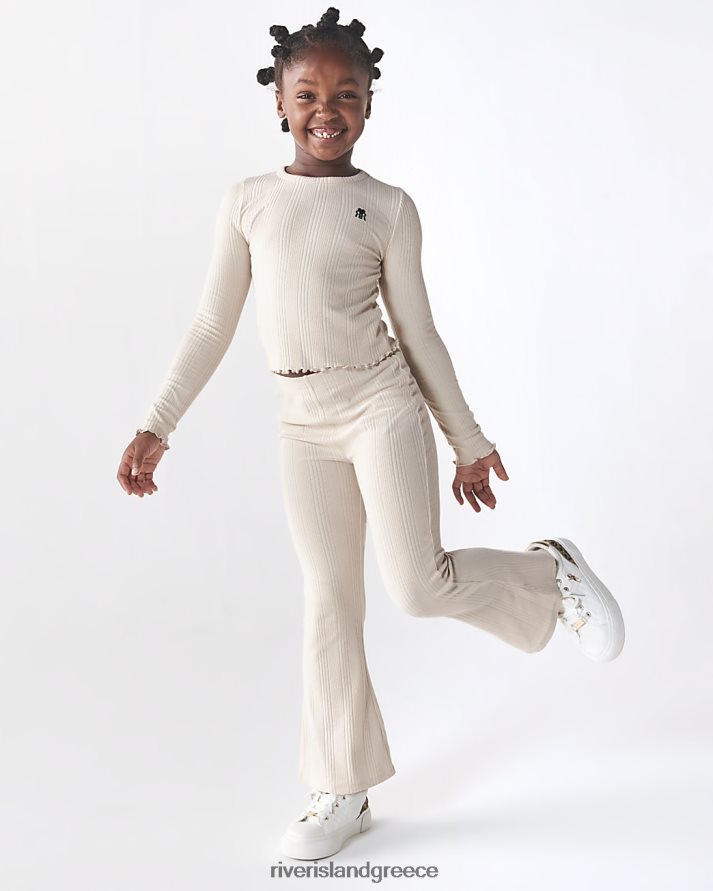 River Island ενδύματα μπεζ κορίτσια g παντελόνι με ραβδώσεις B6N8X3327