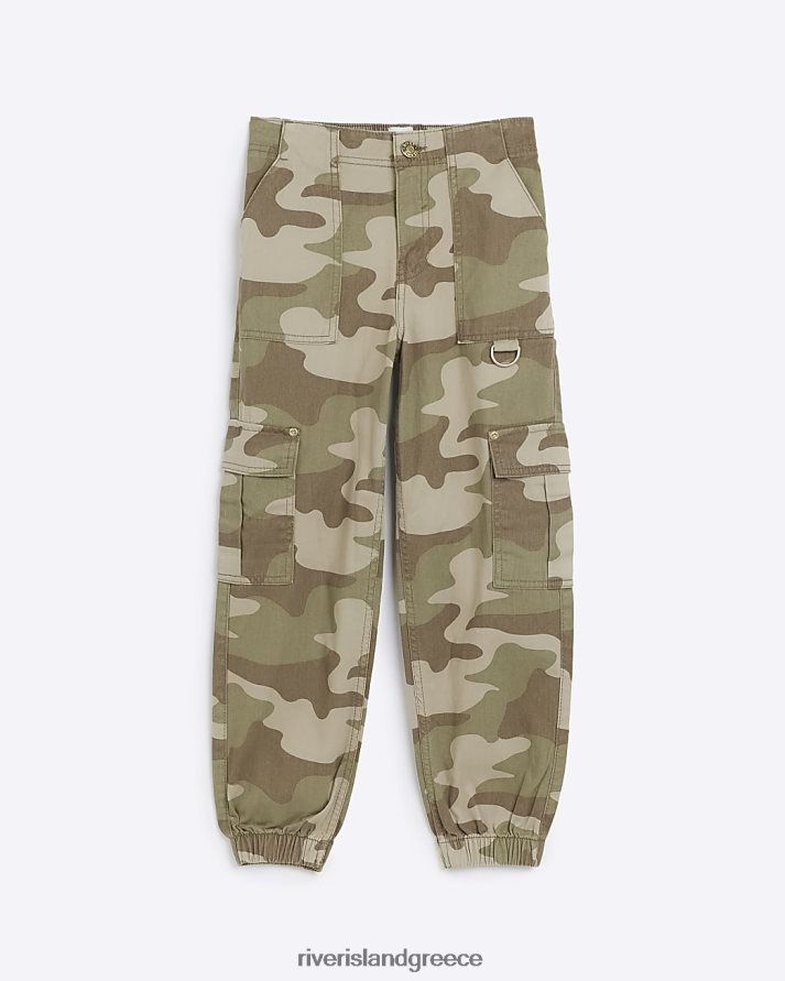River Island ενδύματα χακί κορίτσια g camo print cargo παντελόνι B6N8X3400