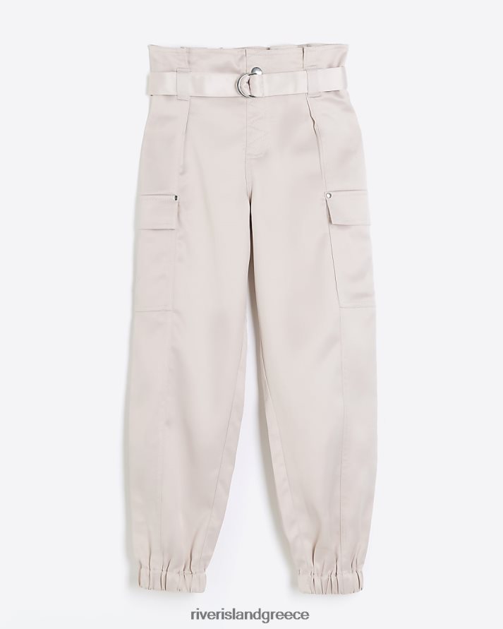 River Island ενδύματα ροζ κορίτσια g σατέν ζωσμένο παντελόνι cargo B6N8X6112