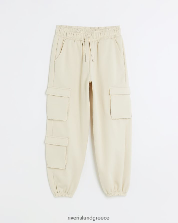 River Island ενδύματα μπεζ κορίτσια g jersey cargo παντελόνι B6N8X6344