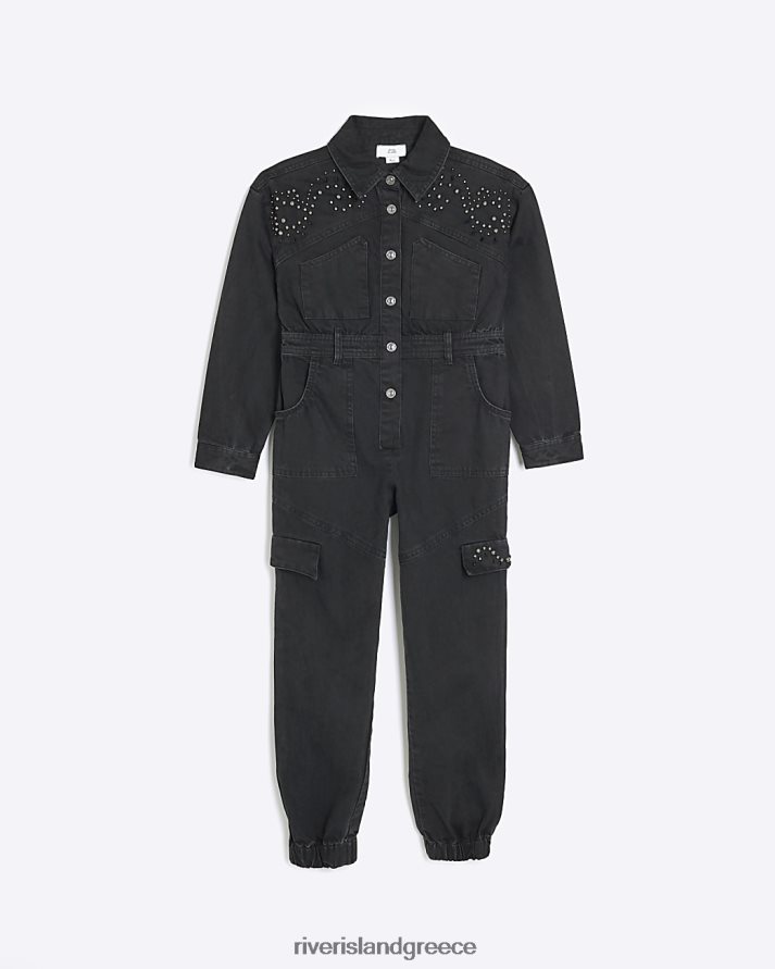 River Island ενδύματα μαύρος κορίτσια g μπόιλερ διακοσμημένο με τζιν B6N8X6060