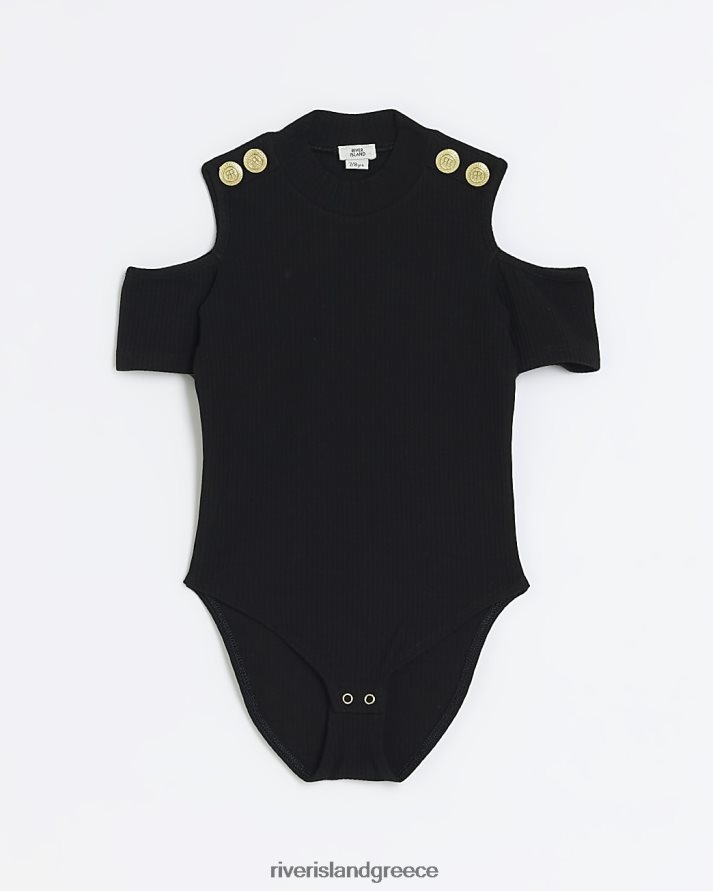 River Island ενδύματα μαύρος κορίτσια g στρατιωτικό φορμάκι με ραβδώσεις B6N8X3377