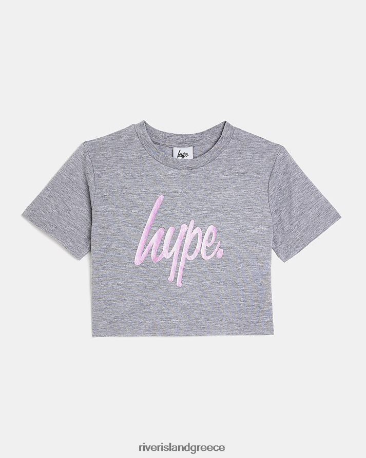River Island ενδύματα γκρί κορίτσια g hype crop top B6N8X3470