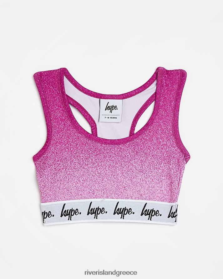 River Island ενδύματα ροζ κορίτσια g hype spickled ombre bralet B6N8X6514
