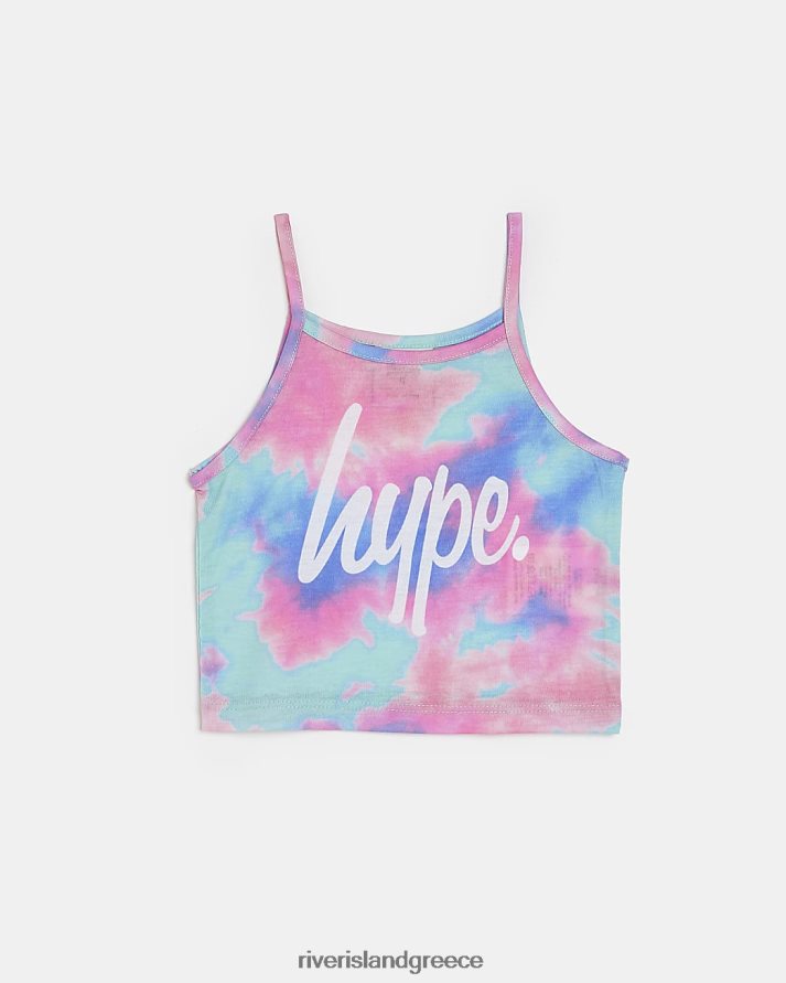 River Island ενδύματα ροζ κορίτσια g hype tie dye cami top B6N8X6513