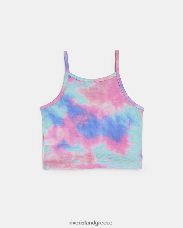River Island ενδύματα ροζ κορίτσια g hype tie dye cami top B6N8X6513