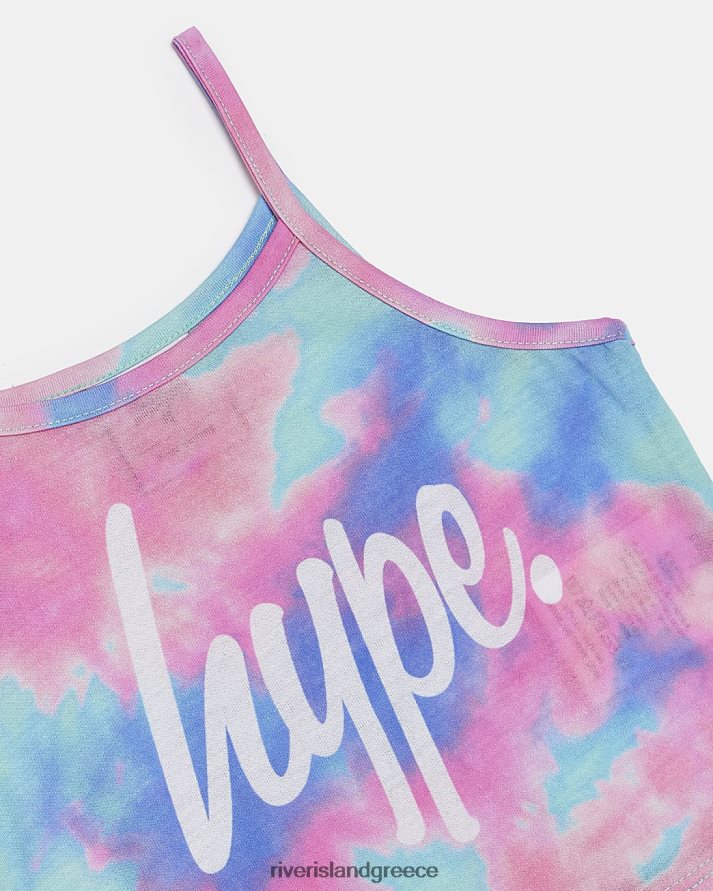 River Island ενδύματα ροζ κορίτσια g hype tie dye cami top B6N8X6513