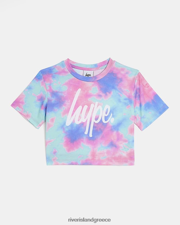 River Island ενδύματα ροζ κορίτσια g hype tie dye crop top B6N8X3471