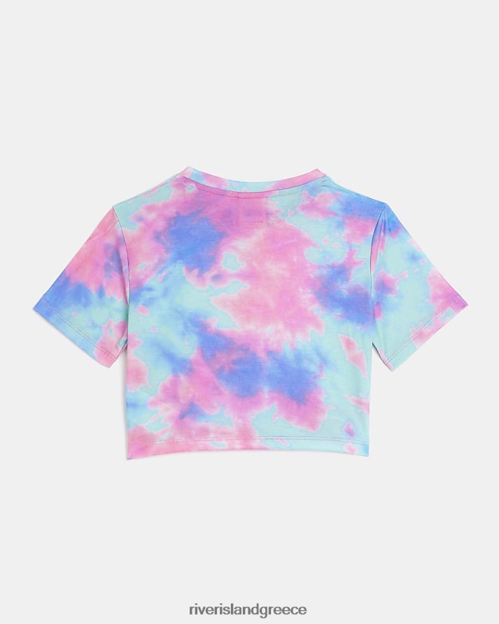 River Island ενδύματα ροζ κορίτσια g hype tie dye crop top B6N8X3471