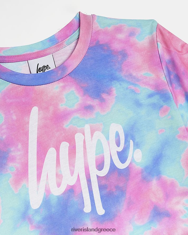 River Island ενδύματα ροζ κορίτσια g hype tie dye crop top B6N8X3471