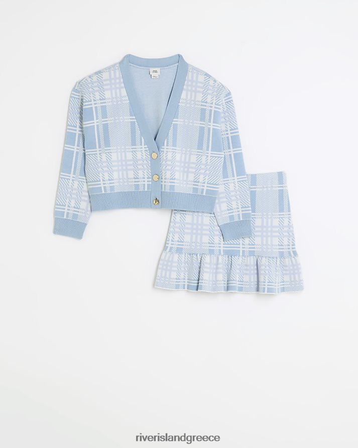 River Island ενδύματα μπλε κορίτσια ζακέτα ζακέτα και σετ φούστας B6N8X6218