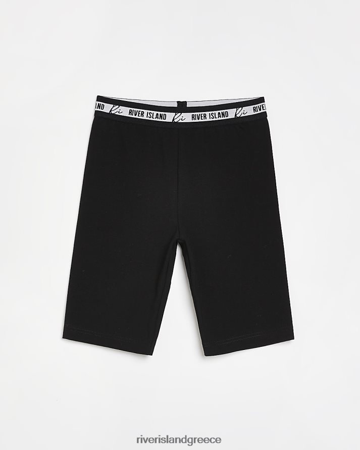 River Island ενδύματα μαύρος κορίτσια g ri ποδηλατικό σορτς με ζώνη B6N8X6386