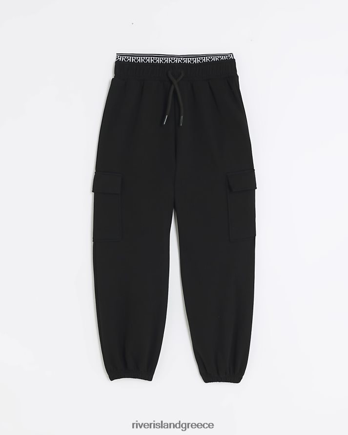 River Island ενδύματα μαύρος κορίτσια ζ ρι τζόγκερ φορτίου ζώνης B6N8X6260