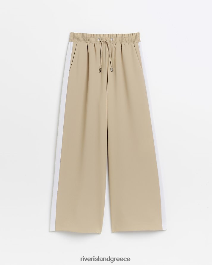 River Island ενδύματα πέτρα κορίτσια g ριγέ τζόγκερ με φαρδύ πόδι B6N8X3412