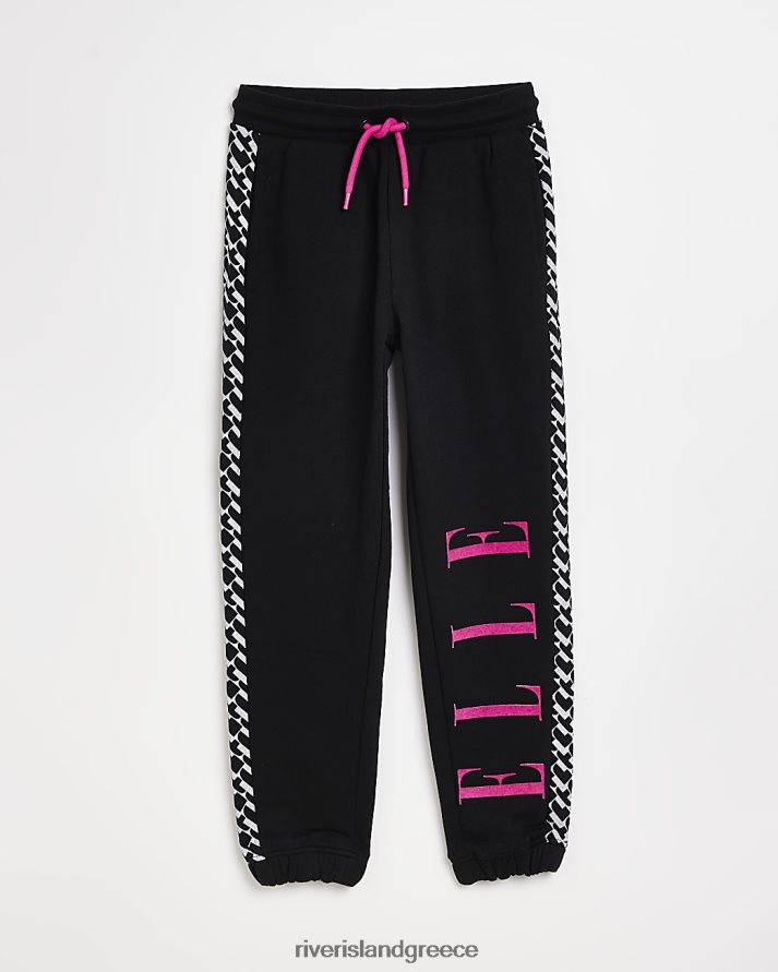 River Island ενδύματα μαύρος κορίτσια g elle λογότυπο ριγέ joggers B6N8X6483