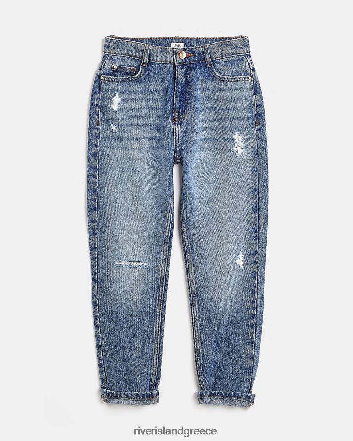 River Island ενδύματα μπλε κορίτσια ζ σκισμένο μαμά τζιν B6N8X6361