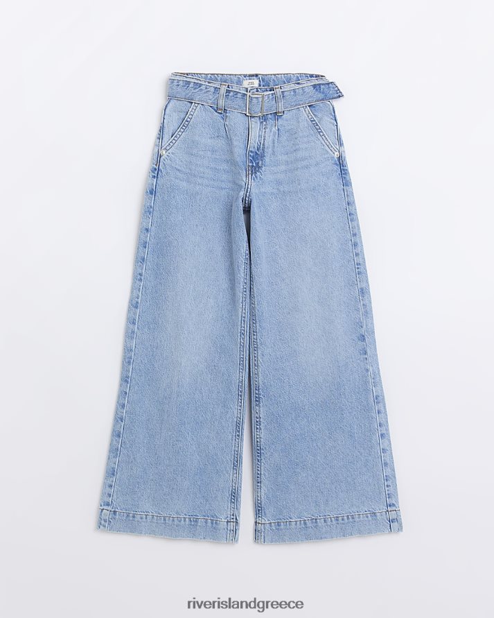 River Island ενδύματα μπλε κορίτσια g τζιν φαρδύ τζιν με ζώνη B6N8X6359