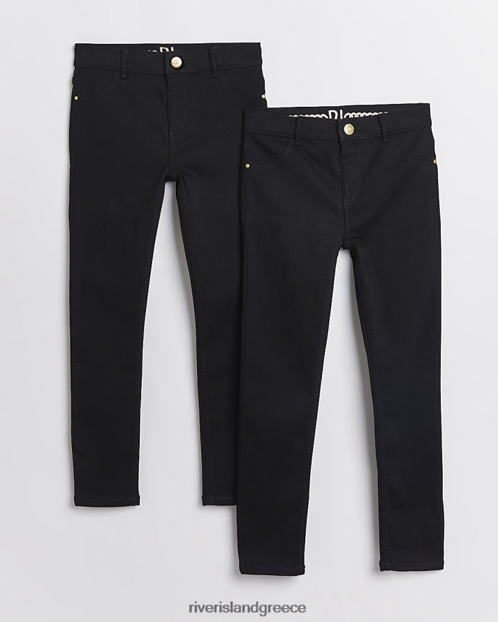 River Island ενδύματα μαύρος κορίτσια g molly jeggings 2 συσκ B6N8X6307