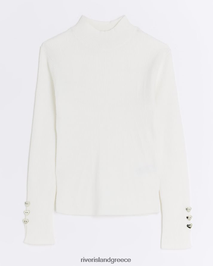River Island ενδύματα κρέμα κορίτσια g βραχυκυκλωτήρα με ψηλό λαιμό B6N8X3269