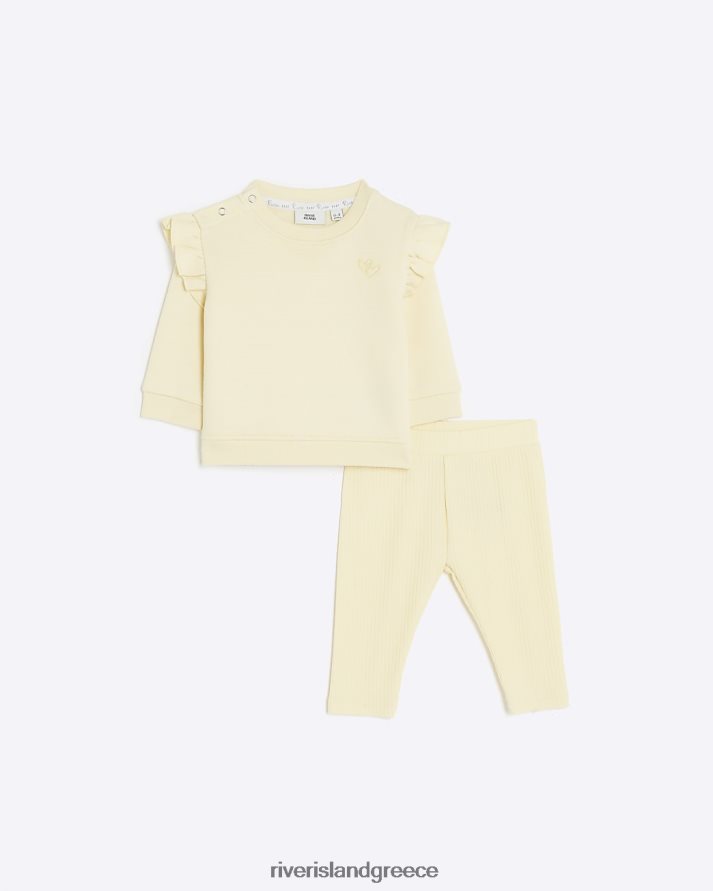 River Island ενδύματα κίτρινος κορίτσια Σετ φούτερ και κολάν bg B6N8X3577