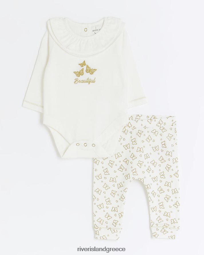 River Island ενδύματα άσπρο κορίτσια Σετ κολάν πεταλούδας bg B6N8X6590