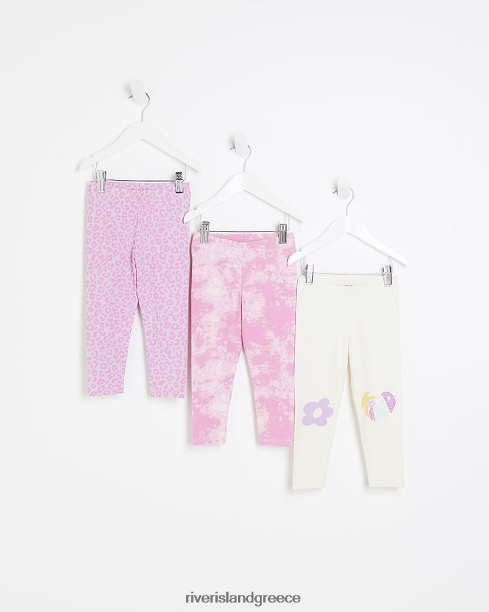 River Island ενδύματα μωβ κορίτσια mg εμπριμέ κολάν 3 συσκευασία B6N8X6661