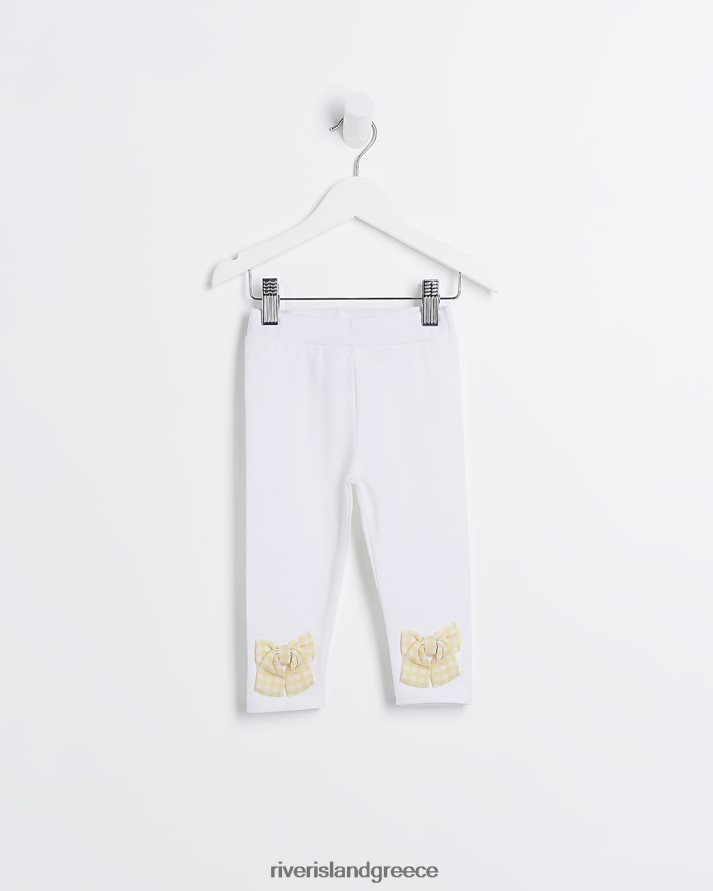 River Island ενδύματα άσπρο κορίτσια mg καρέ κολάν φιόγκου B6N8X3560