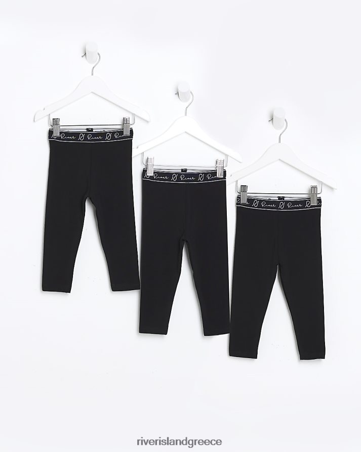 River Island ενδύματα μαύρος κορίτσια mg ri κολάν 3 συσκευασία B6N8X6691
