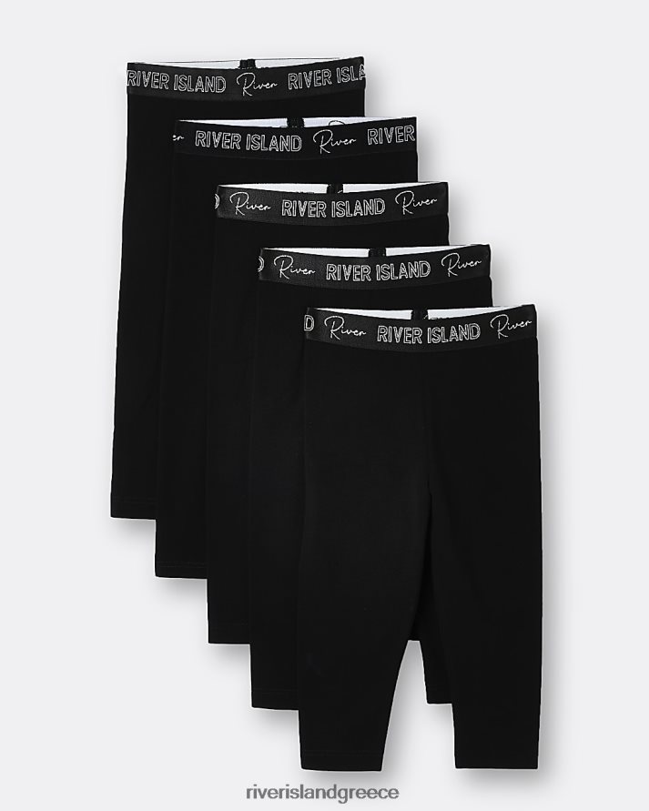 River Island ενδύματα μαύρος κορίτσια mg ri κολάν στη μέση 5 συσκευασία B6N8X6722