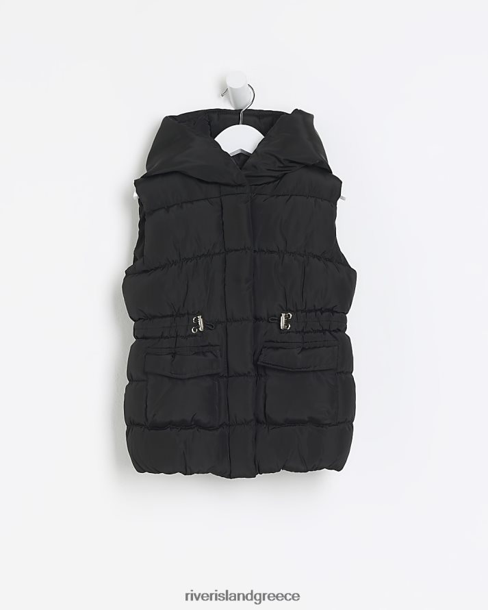 River Island ενδύματα μαύρος κορίτσια mg με επένδυση με κουκούλα B6N8X3572