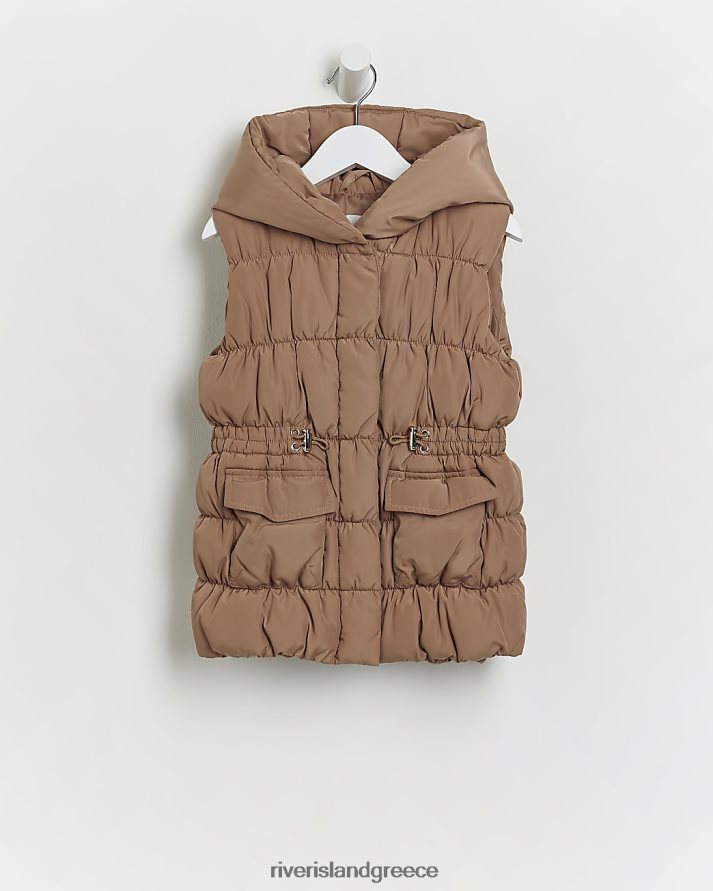 River Island ενδύματα μπεζ κορίτσια mg με κουκούλα με επένδυση B6N8X3574