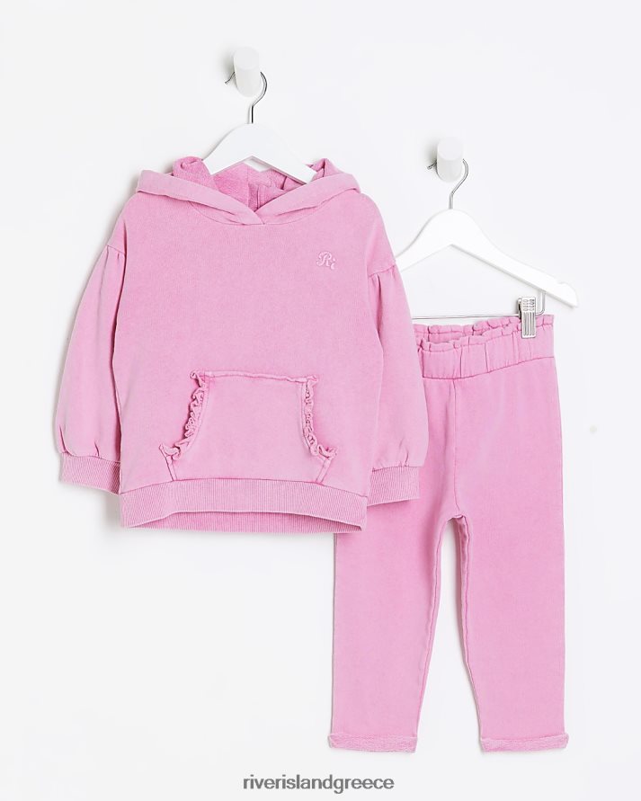 River Island ενδύματα ροζ κορίτσια Σετ πλυμένων κουκουλών mg B6N8X6551