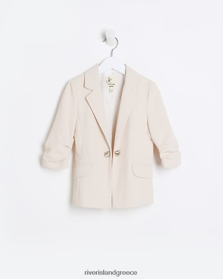 River Island ενδύματα ροζ κορίτσια mg μπλέιζερ με ρουχ μανίκι B6N8X3503